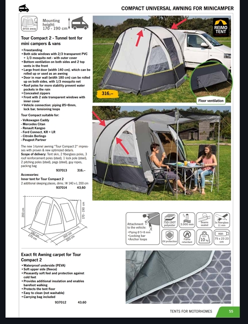 Stangsæt til Reimo tour compact 2 (modellnr 93701) (2 fiberstænger)