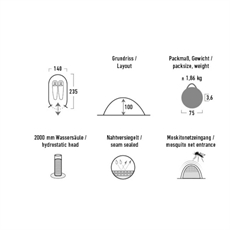 High Peak, Vision 2, kvalitets Pop Up Telt til 2 personer