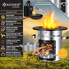 Kesser Rocketstove med Støbejern Grillplade