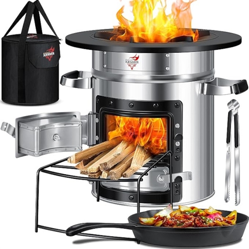 Kesser Rocketstove med Støbejern Grillplade